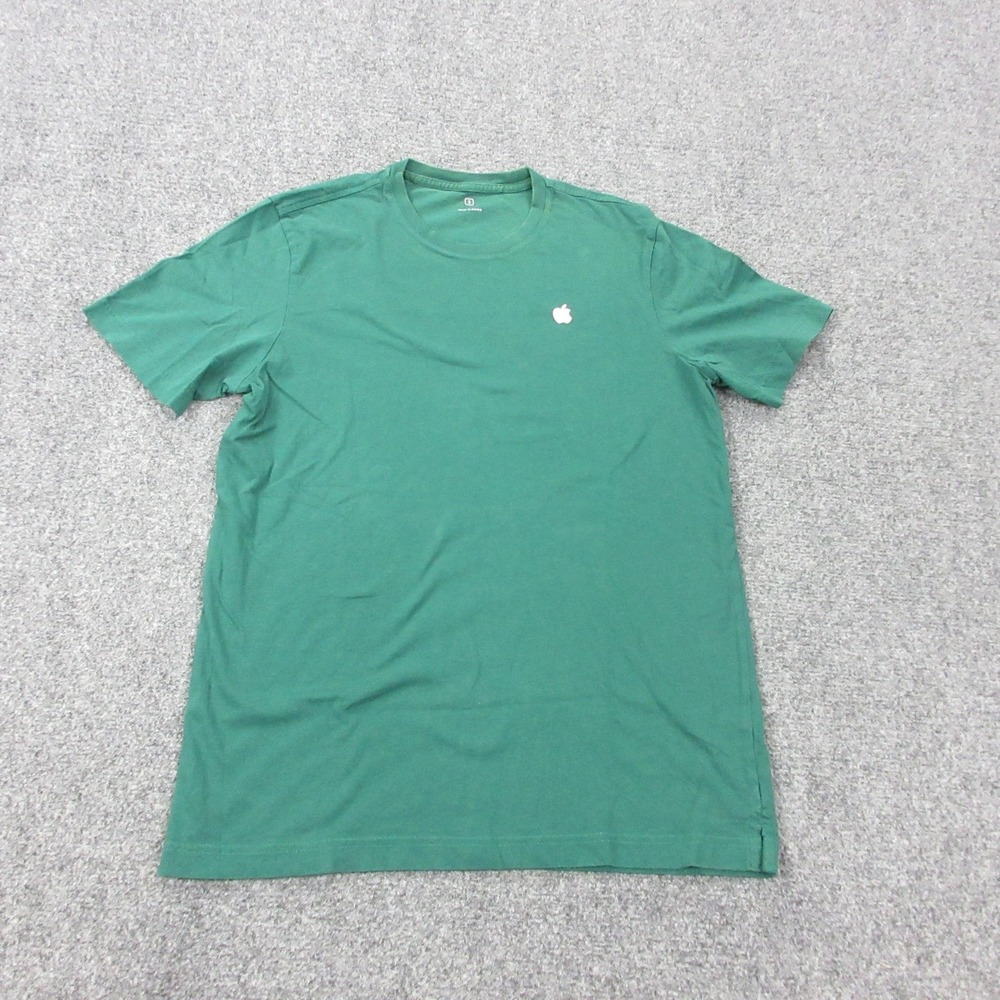Apple Employee Shirt Mens Small Green Logo Graphic Crewneck Cotton Tee Tech